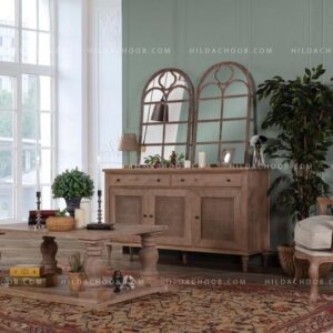 ست کردن مبل جهیزیه با سرویس چوب پذیرایی 8 JC0098