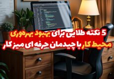 5 نکته طلایی برای بهبود بهره‌وری محیط کار با چیدمان حرفه ای میز کار