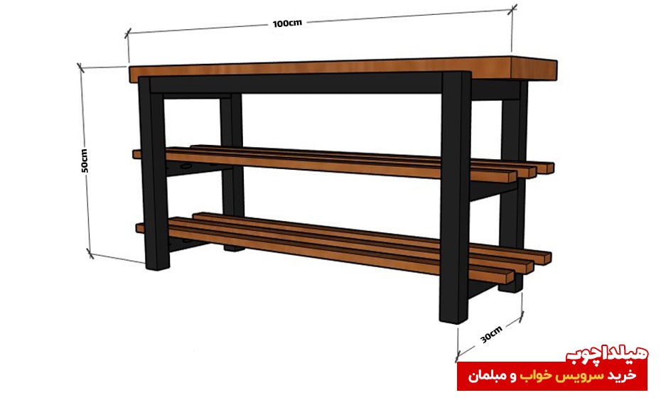 ساخت نیمکت جاکفشی با یک تخته چوب 2