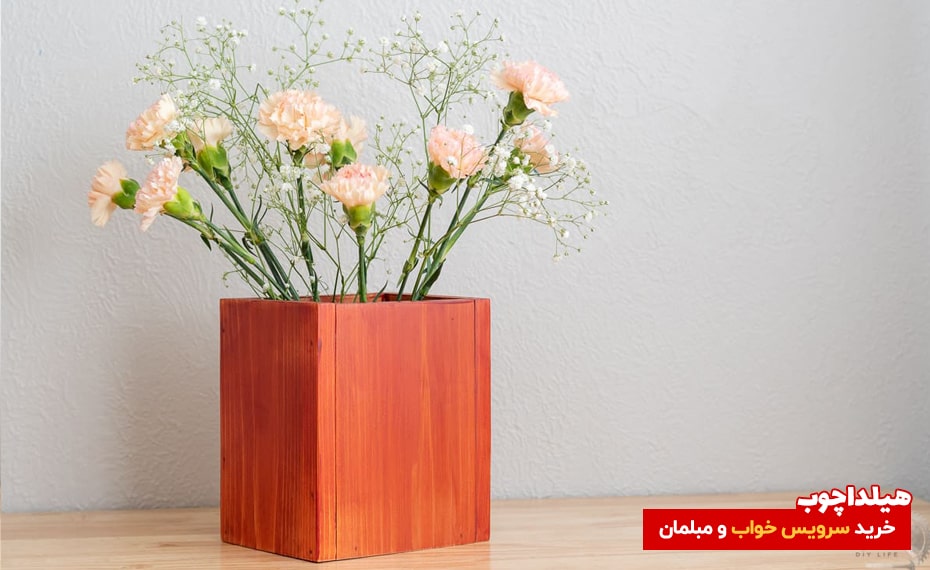 آموزش ساخت گلدان چوبی 2