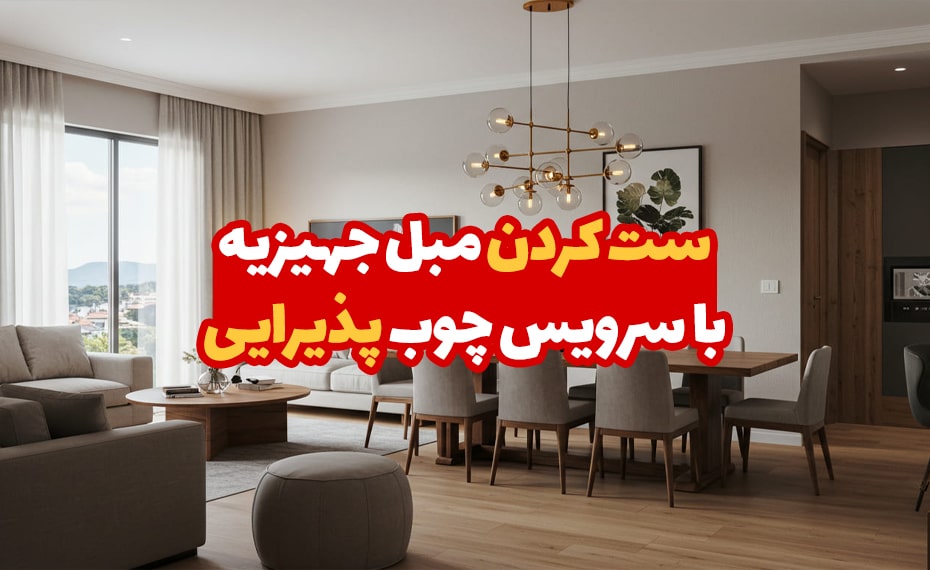 ست کردن مبل جهیزیه با سرویس چوب پذیرایی